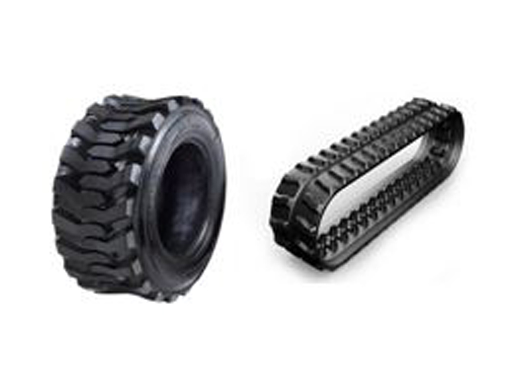 Rubber tracks and Tires for skid steer loaders